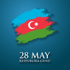 Wall Mural - 28 May Respublika gunu. Translation from azerbaijani: 28th May Republic day of Azerbaijan