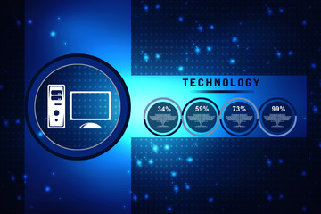 Poster - 2d illustration abstract technology background concept
