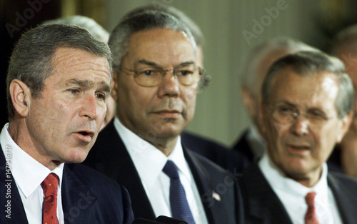President Bush Speaks At Resolution Signing With Cabinet Members