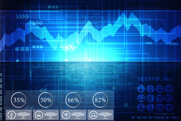 Poster - 2d illustration abstract technology background concept
