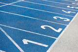 Fototapeta  - close up view of numeration of running track on olympic stadium