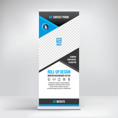 Wall Mural - banner roll-up design, business concept. graphic template roll-up for exhibitions, banner for semina
