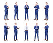 © Acronym - Set of a young and handsome businessman isolated on white.