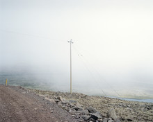 Electricity Pole In The Mountains In Iceland