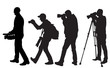  illustration, silhouette people with a camera taking pictures