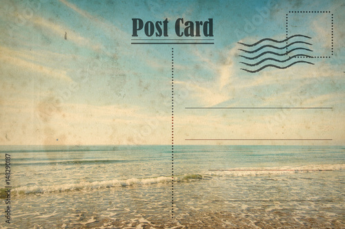 Fotografía Vintage summer postcard. Ocean and sunny beach