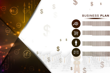 Poster - 2D Digital Abstract Business Networking background
