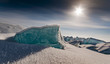 Lód na jeziorze Bajkał, Syberia Rosja