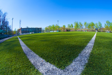 Wall Mural - Soccer arena in sunlight day