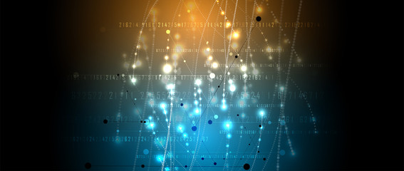 Abstract technology particle. Virtual molecule background. Computer generated for business solution and presentation