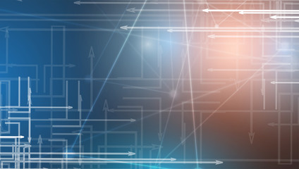 Abstract technology particle. Virtual molecule background. Computer generated for business solution and presentation