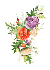 Vector illustration of vintage roses.