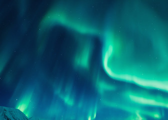 the polar northern aurora borealis lights in norway svalbard in the mountains