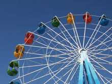 Big Ferris Wheel Against The Blue Sky