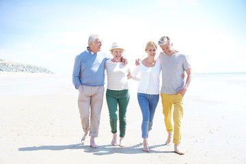 Family walking on the beach