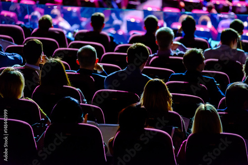 Fotomural Audience listens to the speech of the lecturer in the conference hall