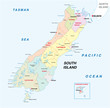 New Zealand South Island administrative and political map