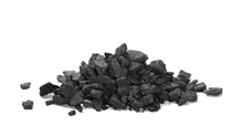 Pile Black Coal Isolated On White Background