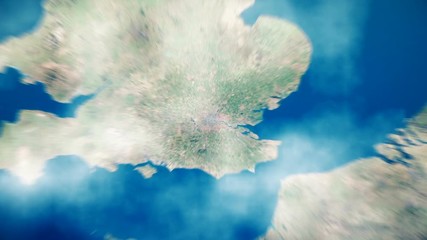 Wall Mural - beautiful fly through space to england