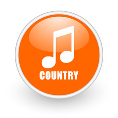 Canvas Print - Music country modern design glossy orange web icon on white background.