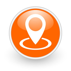 Leinwandbilder - Pointer modern design glossy orange web icon on white background.