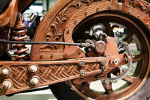 The Rear Wheel Of A Motorcycle
