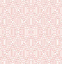 Geometric Abstract Vector Hexagonal Background. Geometric Modern Ornament. Seamless Modern Pink Pattern