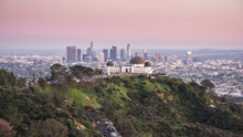 Griffith Observatory And Los Angeles City Skyline At Sunset