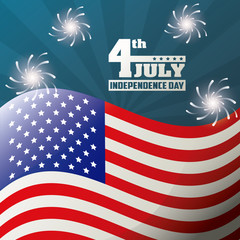 Wall Mural - 4th july independence day celebration patriotism liberty vector illustration