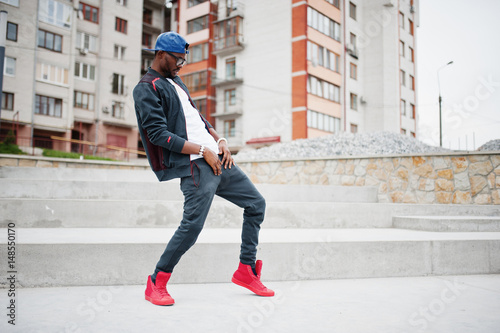 Portrait Of Stylish African American Man On Sportswear Cap And