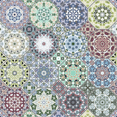 Naklejka na meble Set of octagonal and square patterns.