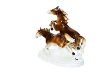 Figurine - Two Running Horses.
