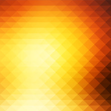 Yellow Coral Pink Black Rows Of Triangles Background, Square