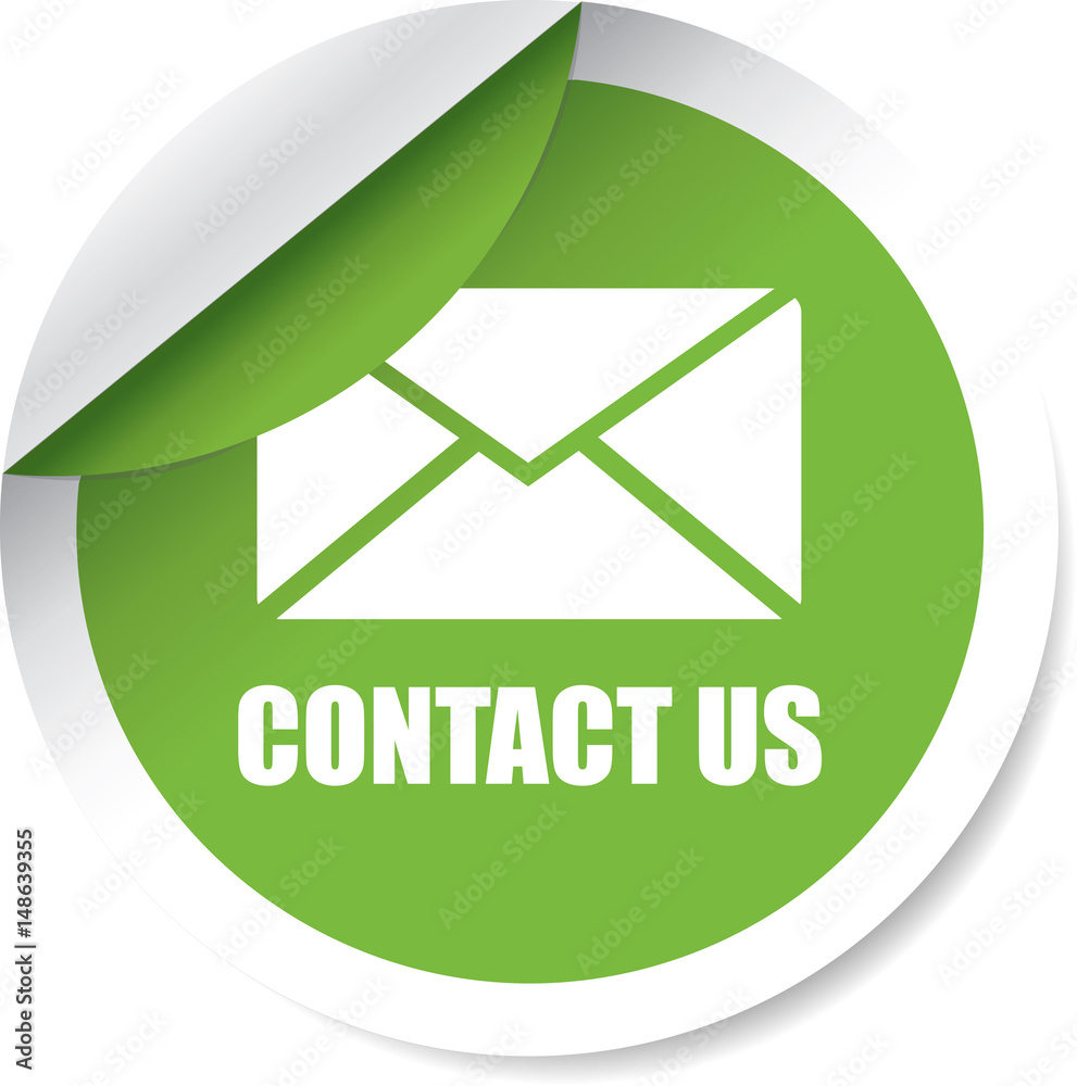 Illustration Stock Contact us green Label, Sticker, Tag, Sign And Icon ...