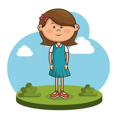 cute little girl character vector illustration design