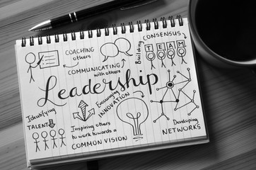 leadership graphic notes on notepad