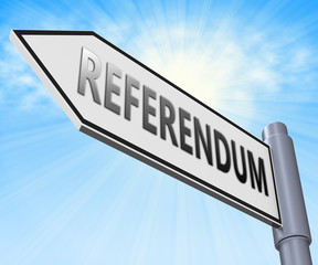 Poster - Referendum Sign Displaying Electing Poll 3d Illustration