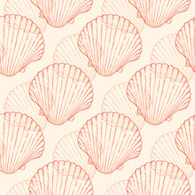 Seamless Pattern With Sea Shells
