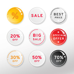 Wall Mural - Set of sale stickers, buttons, vector illustration 