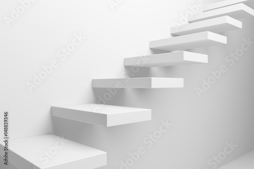 Fotografía White ascending stairs closeup view
