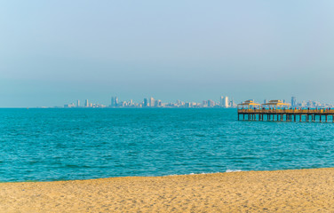 Wall Mural - View of a beach in the Kuwait city.