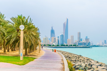 Wall Mural - View of the corniche - promenade in Kuwait