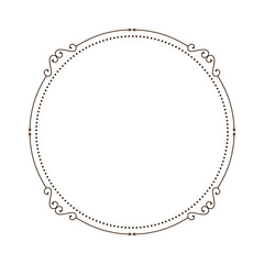 Wall Mural - decorative vintage frame in circle shape icon over white background. vector illustration