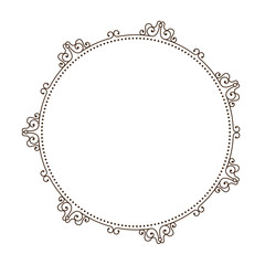 Poster - decorative vintage frame in circle shape icon over white background. vector illustration