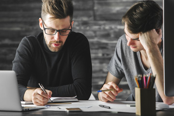 Poster - Young gentlemen doing paperwork