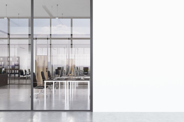 Poster - Ofice corridor, blank white wall