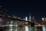 Fototapeta  - New York Nightscape with Brooklyn bridge