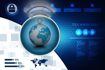 Poster - 3d rendering wi-fi signal
