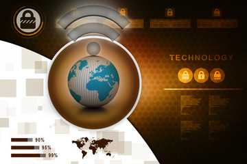 Poster - 3d rendering wi-fi signal
