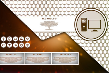 Poster - 2d illustration abstract technology background concept
